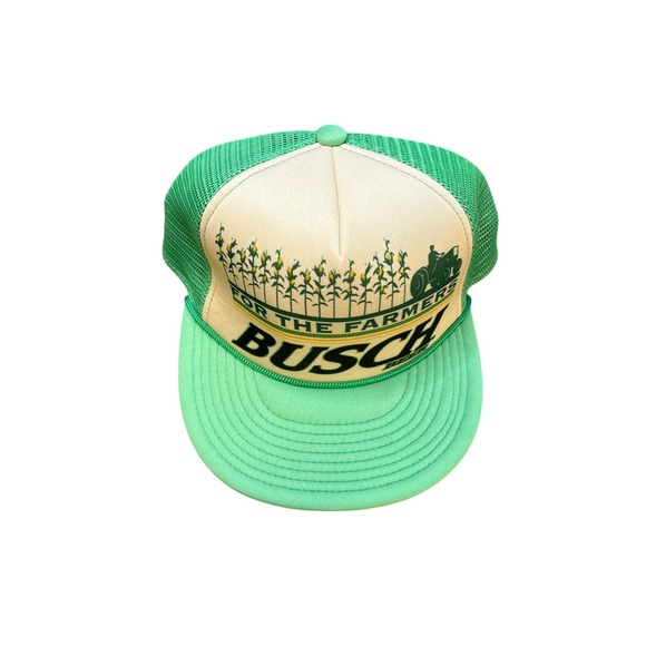 Busch Gardens Other - For The Farmers Busch Beer-Green/White Snapback Trucker Hat/Cap Authentic